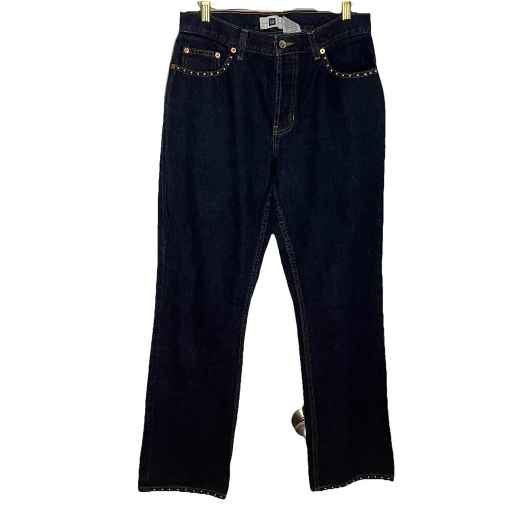 Y2K Gap Bootcut Jeans Womens Studded Blue‎ Denim Vintage